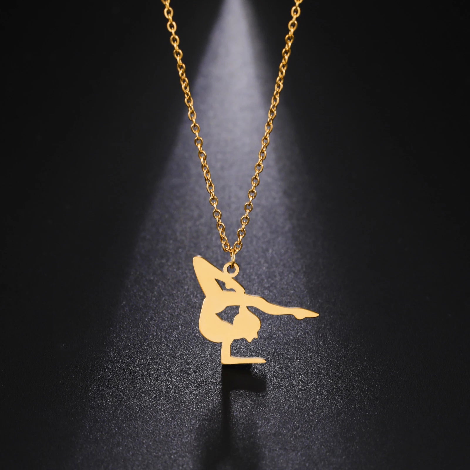 Collar de gimnasia rítmica para mujer,tendencia de 2026, joyeria de acero .