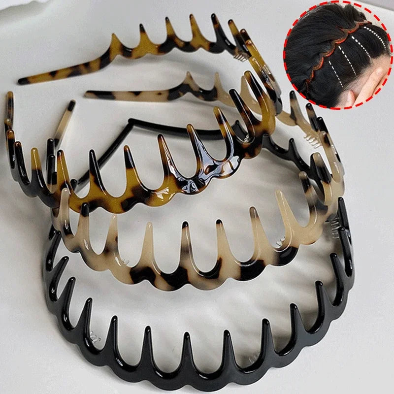 Diademas onduladas de moda, con dientes antideslizantes.