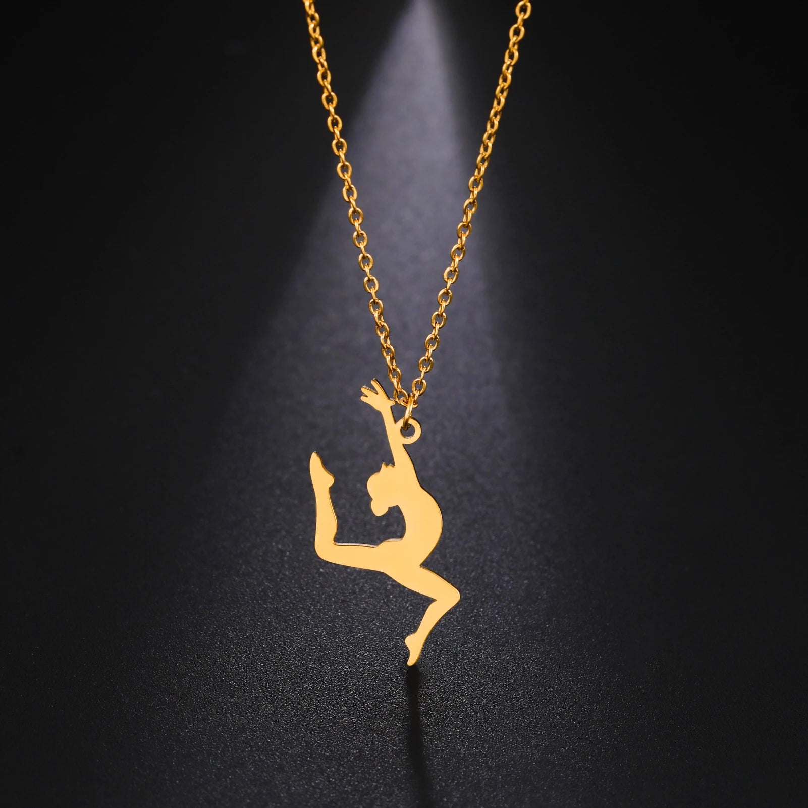 Collar de gimnasia rítmica para mujer,tendencia de 2026, joyeria de acero .