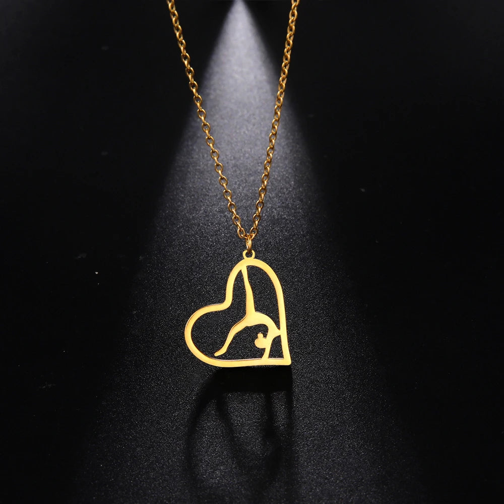 Collar de gimnasia rítmica para mujer,tendencia de 2026, joyeria de acero .