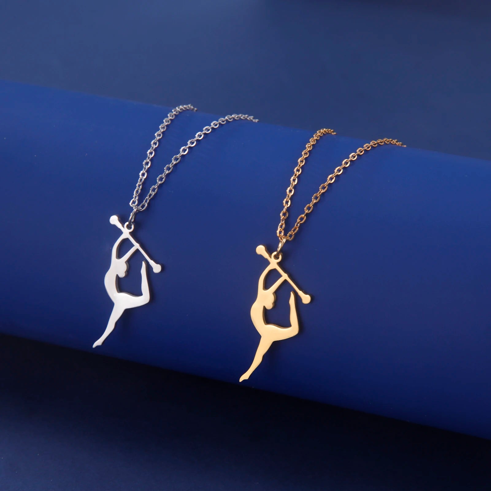 Collar de gimnasia rítmica para mujer,tendencia de 2026, joyeria de acero .
