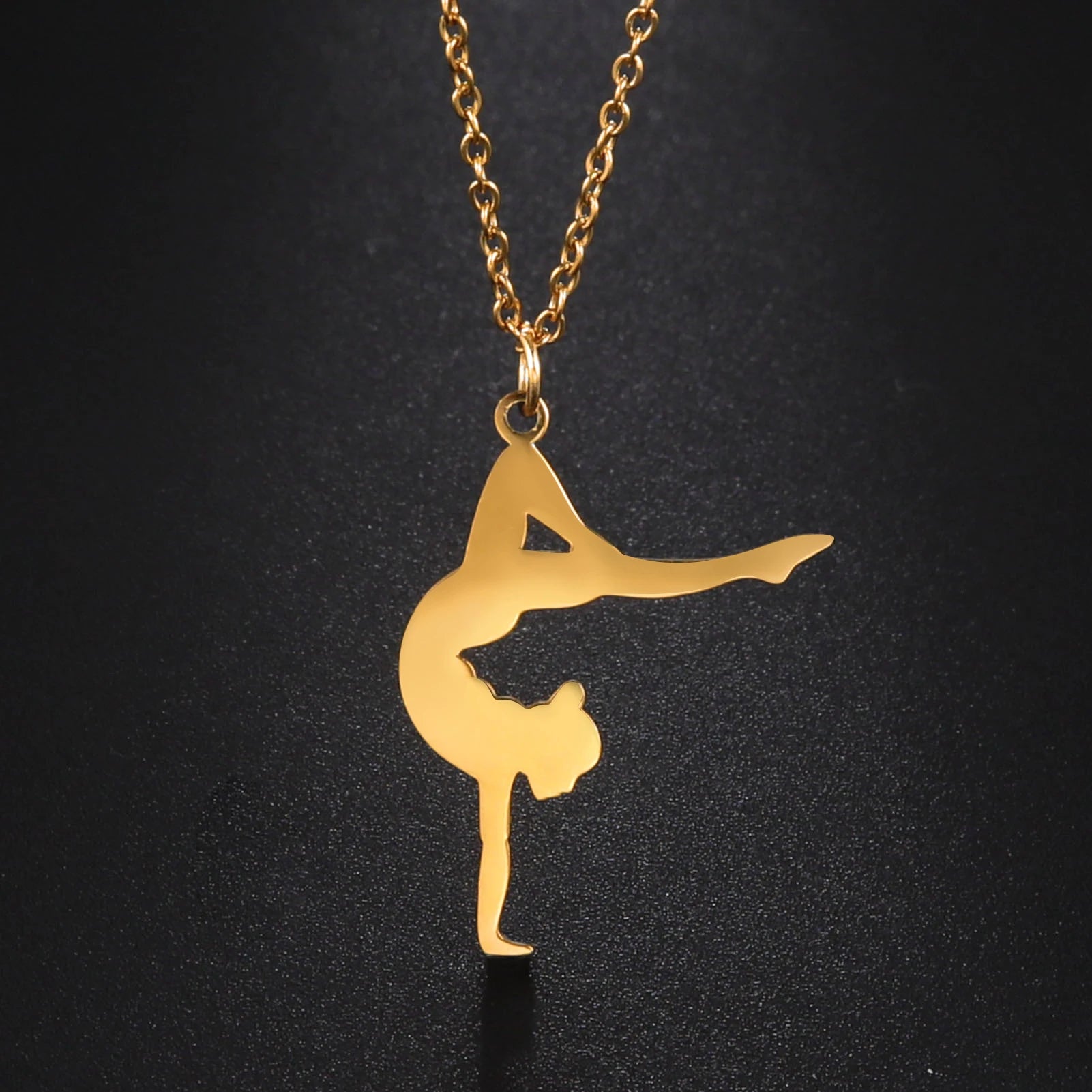 Collar de gimnasia rítmica para mujer,tendencia de 2026, joyeria de acero .