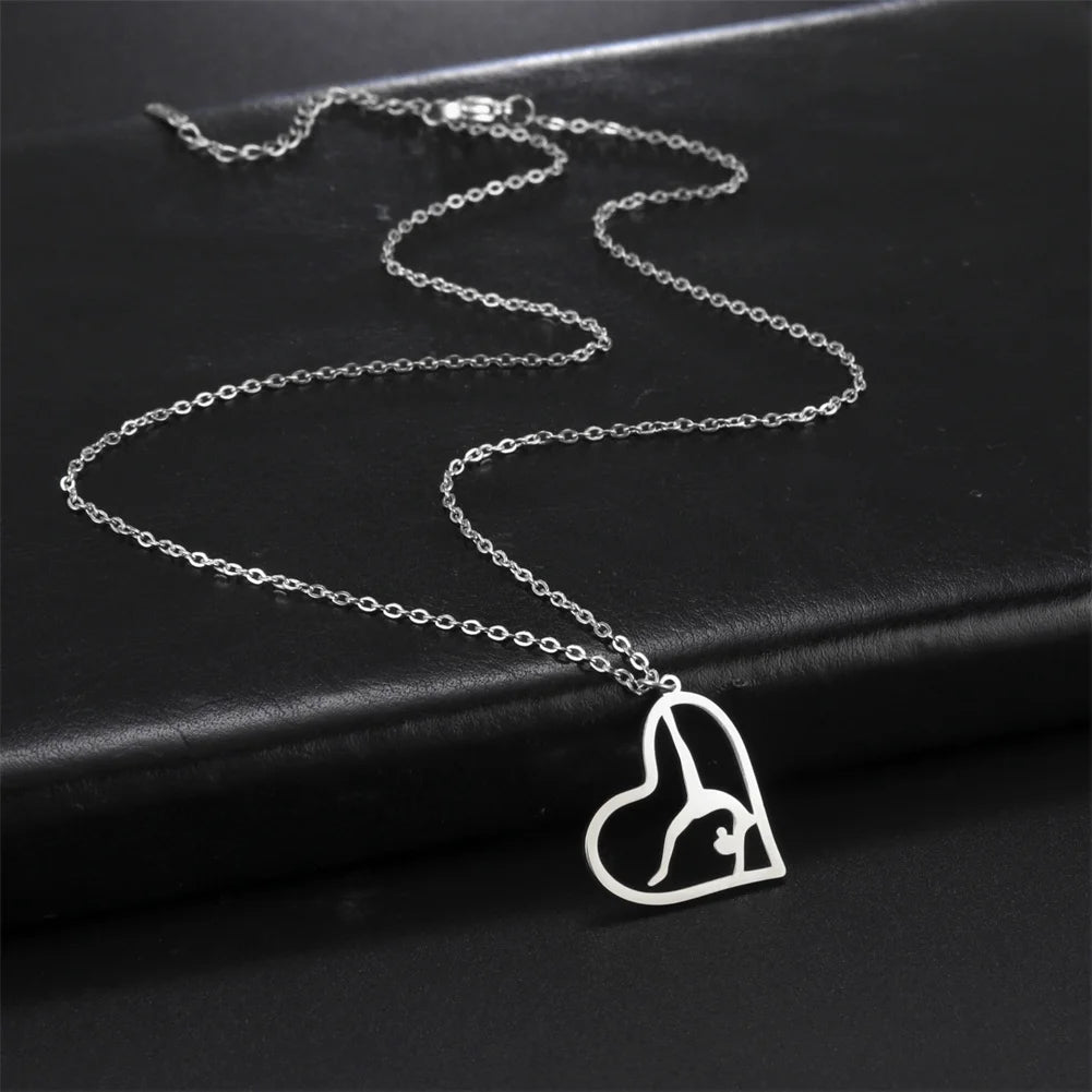 Collar de gimnasia rítmica para mujer,tendencia de 2026, joyeria de acero .